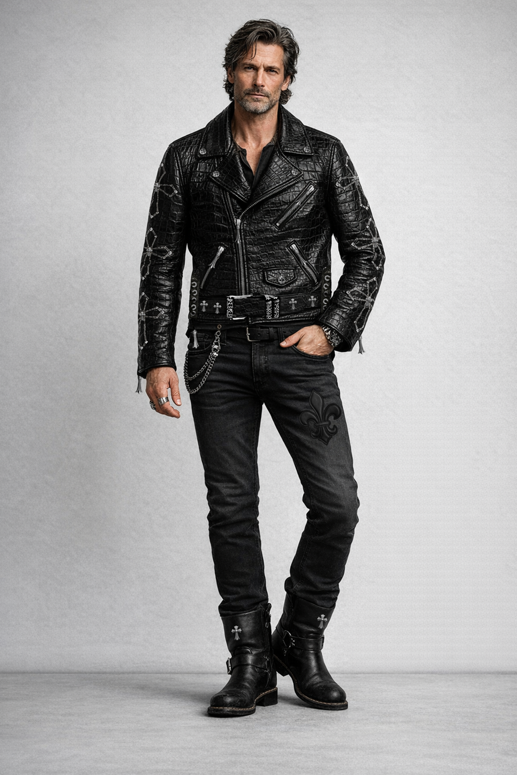 A&G【受注】A&G15th Crocodile Double Riders Jacket