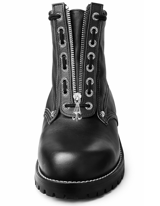 A&G【受注】6inc BOOTS BLACK CROSS(Lace&Zip UP)