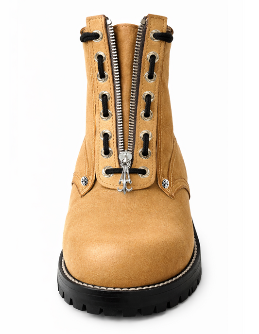 A&G【受注】6inc BOOTS YELLO SUEDE CROSS(Lace&Zip UP)