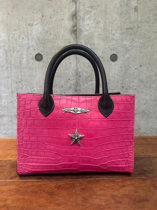A&G【受注】CROCODYLUS POROSUS and COW LEATHER  SQUARE TOTE BAG CUSTOM