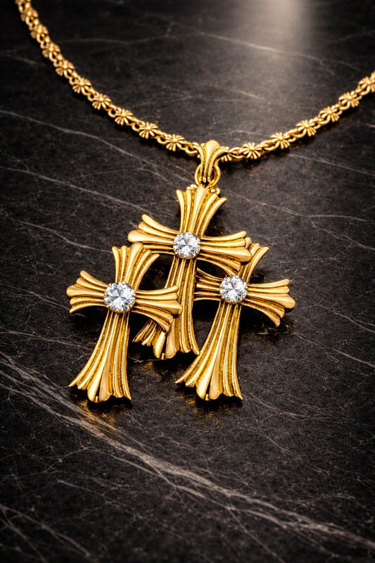 A&G【時価・受注】18k 3CROSS45 DIAMOND PENDANT TOP