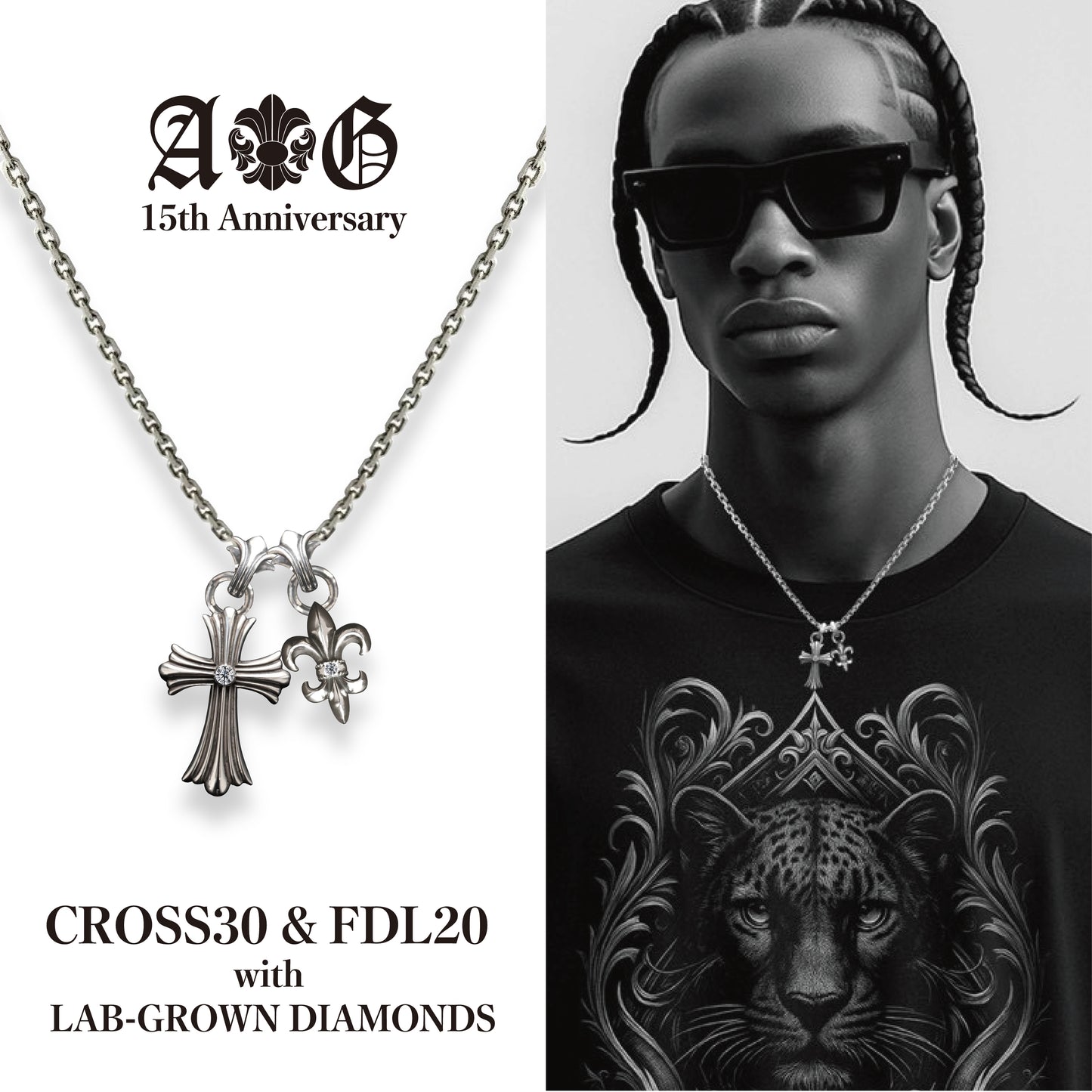 【受注予約特別割引限定5個】A&G JAPAN15th ANNIVLub DIAMOND CROSS30+CROSSorFDL20+CHAIN(S)45cm SET
