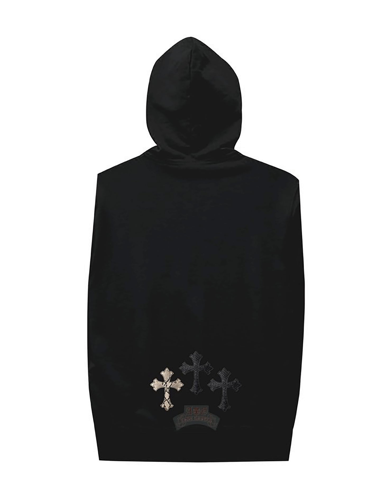 A&G【受注】NO SLEEVE HOODIE BLACK/CROSS