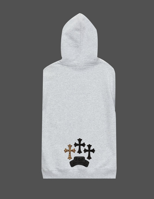 A&G【受注】NO SLEEVE HOODIE GRAY/CROSS
