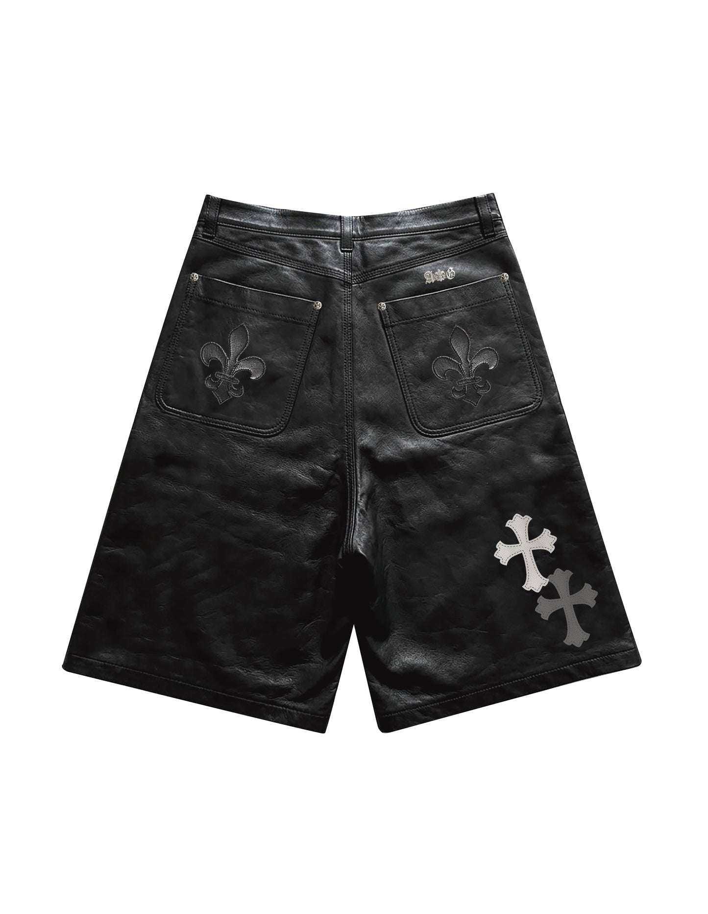 A&G【受注】LEATHER SHORTS/CROSS/GR