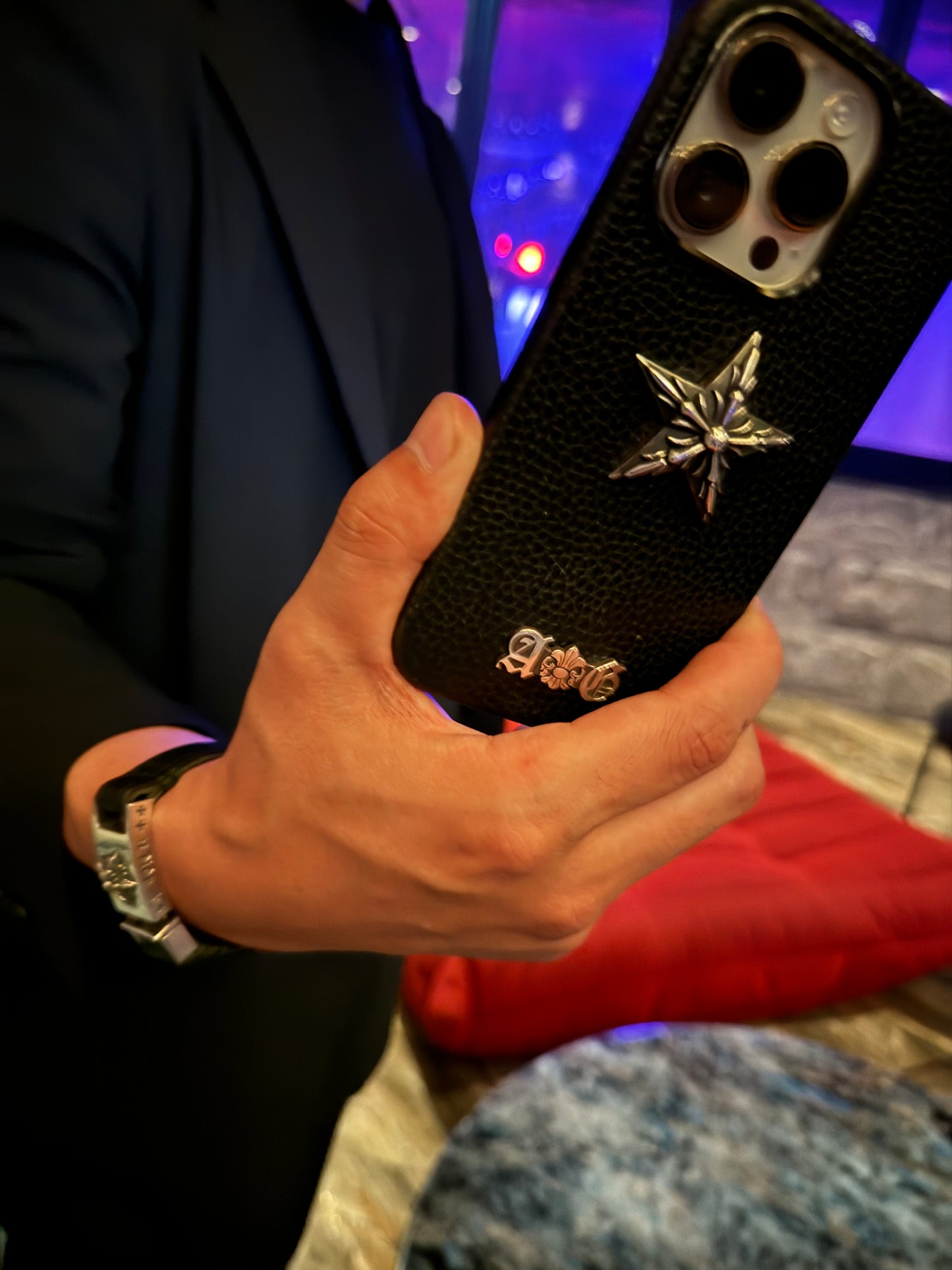 A&G STAR LEATHER IPHONE CASE【10営業日発送】