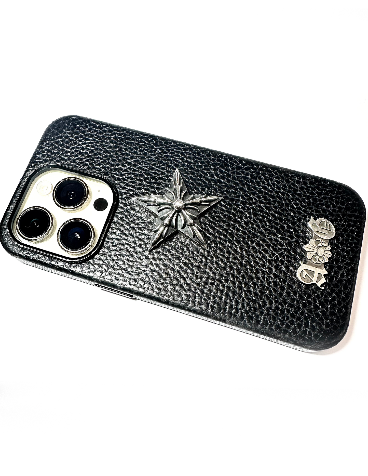 A&G 【受注】STAR  LEATHER IPHONE CASE
