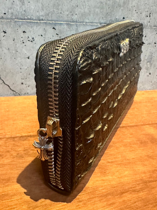A&G【3営業日発送】CROCODILE SILVER CROSS LONG WALLET