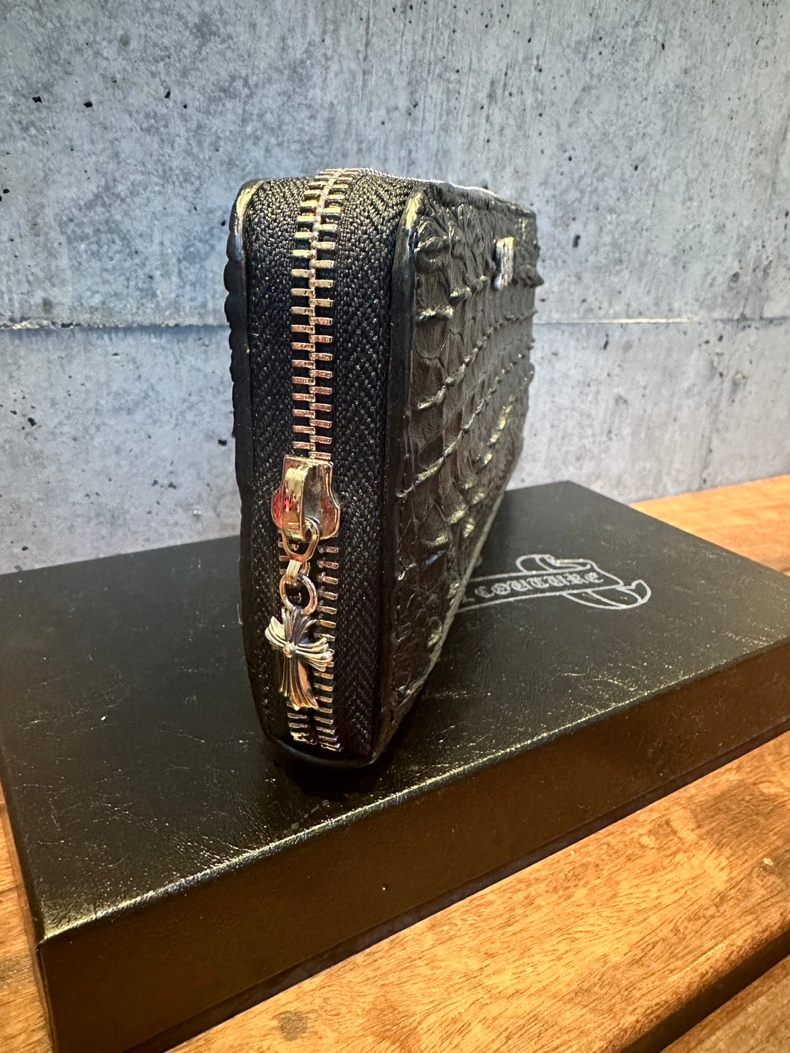 【3営業日発送】CROCODILE SILVER CROSS LONG WALLET