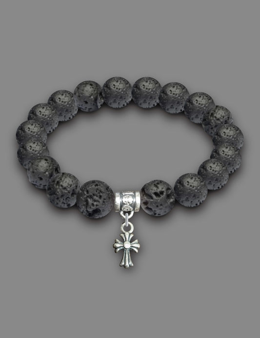 A&G【受注】STONE+SILVER925 BRACELET/CROSS