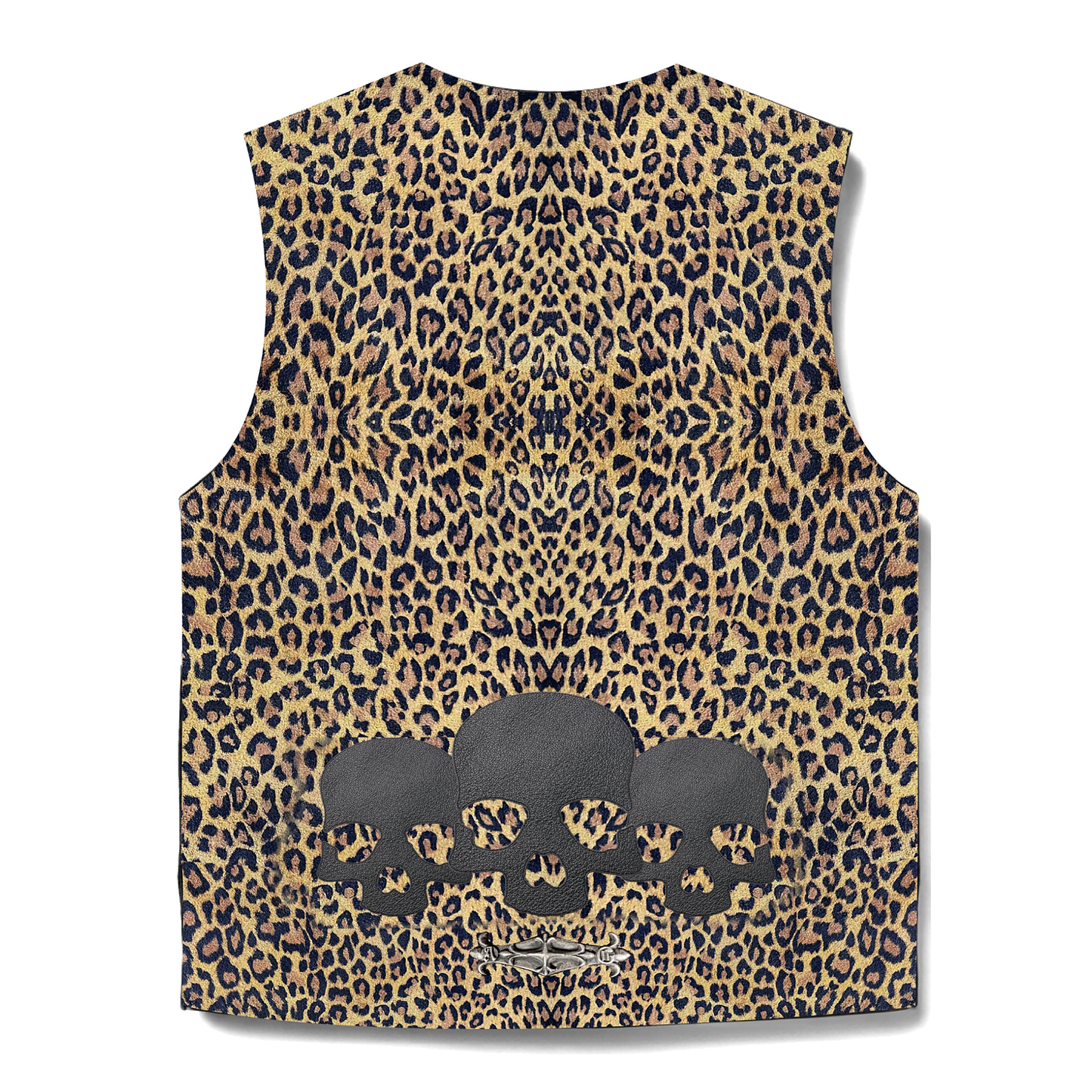 A&G【受注】SKULL SUEDE LEATHER LEOPARD VEST