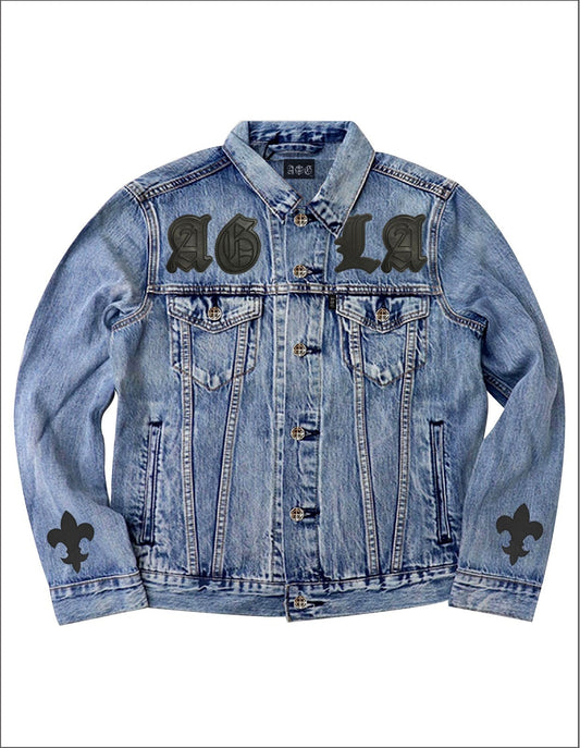 A&G【受注】 CUSTOM  DENIM JACKET FULL SILVER