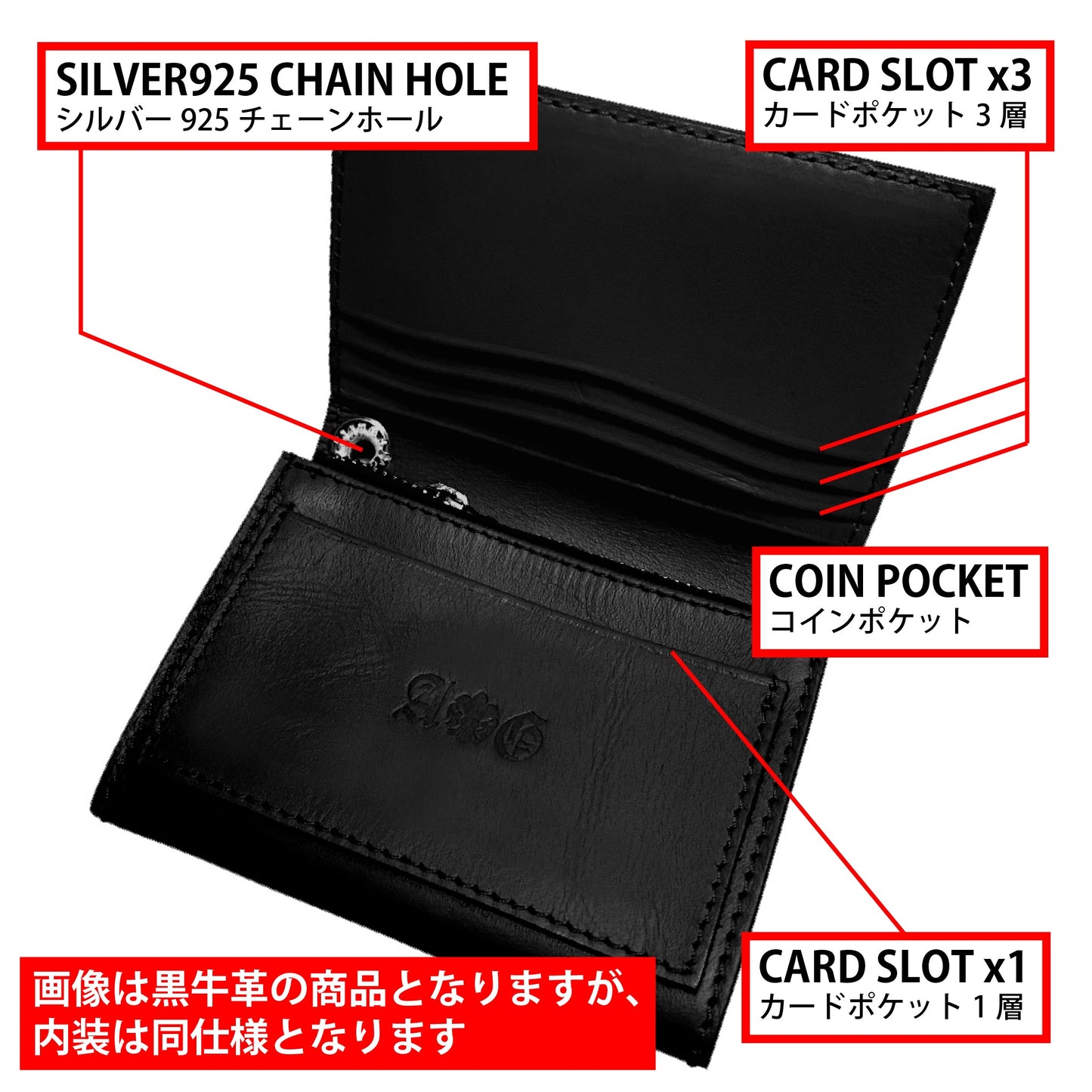 A&G LEATHER MINI WALLET BLACK