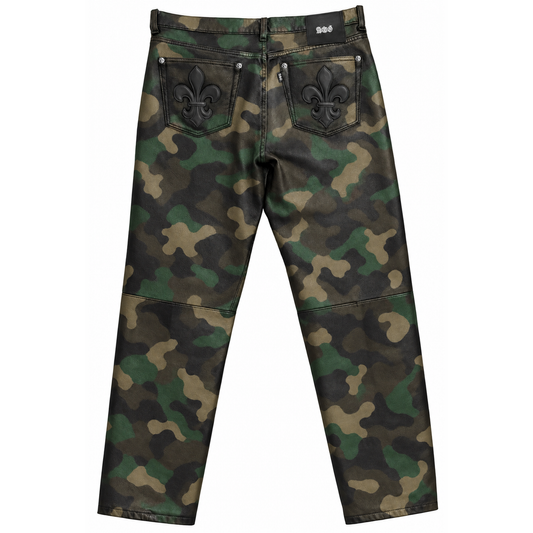 A&G 【受注】FDL STRAIGHT LEATHER PANTS/CAMO
