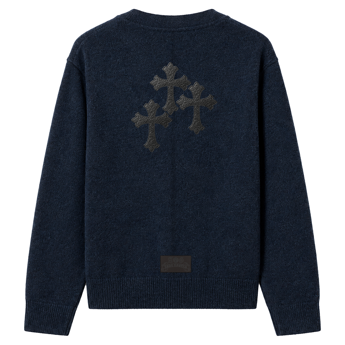 A&G【受注】SILK&WOOL CARDIGAN CROSS/NAVY