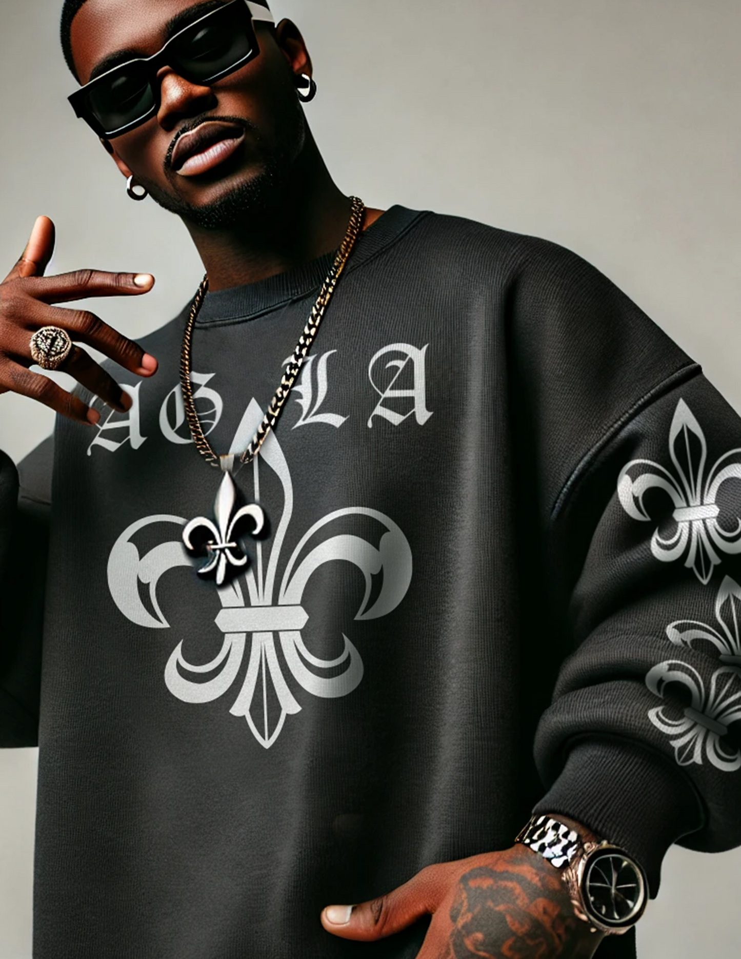 A&G 15oz CREW NECK SWEAT SHIRT/SILVER【3営業日発送】