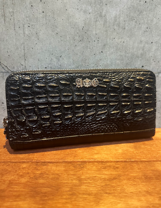 A&G【3営業日発送】CROCODILE  SILVER CROSS LONG WALLET