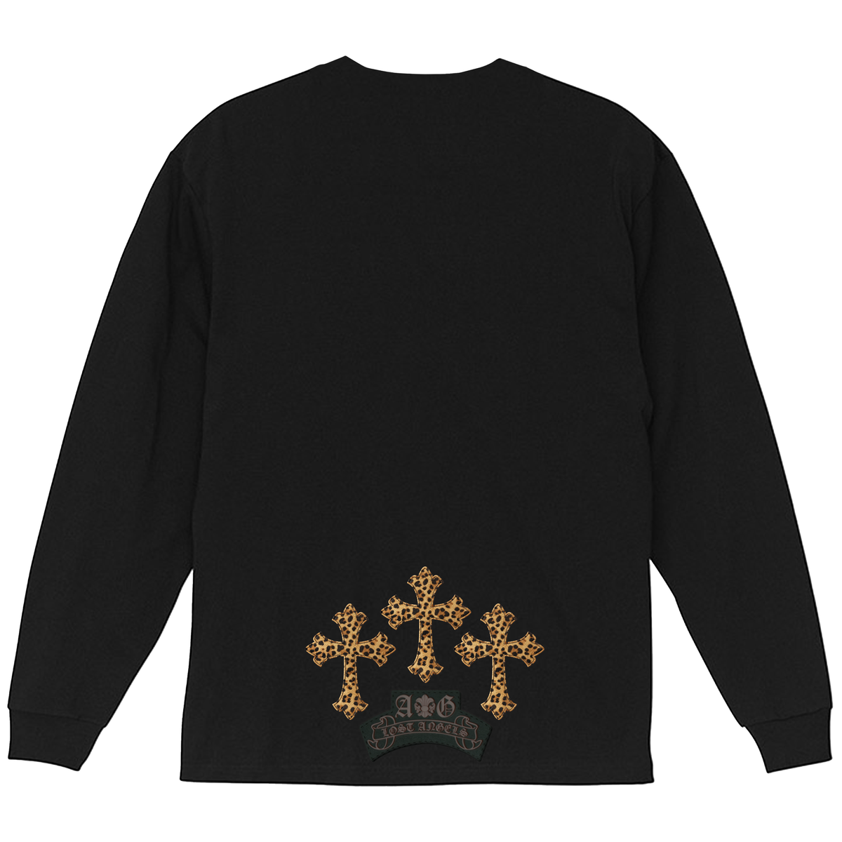 A&G【受注】LEATHER PATCH LONG SLEEVE TEE/CROSS/LEOPARD
