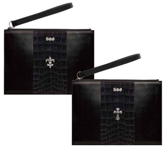 CROCODILE&COW CLUTCH BAG+FDL45orCROSS45