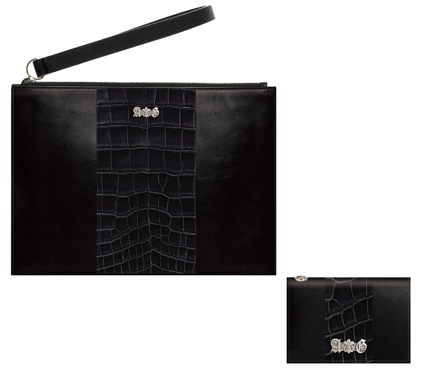 【セット販売】【受注】A&G15th CROCODILE & COW  CLUTCH BAG & MINI WALLET SET