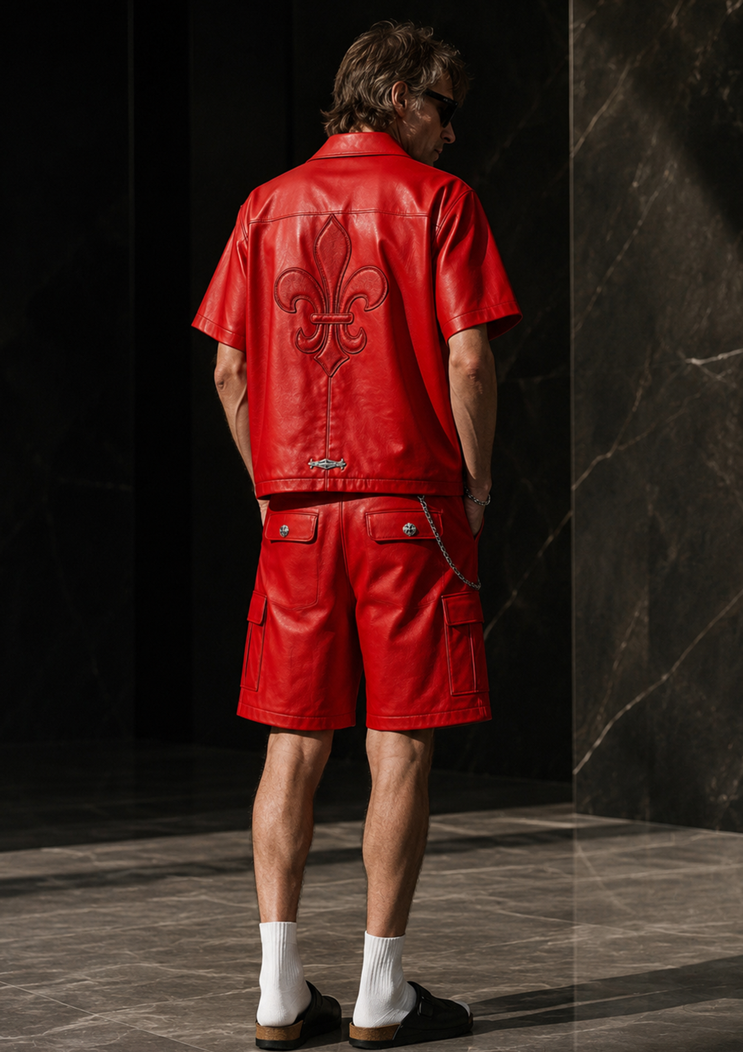 A&G【受注】RED LEATHER SHORT SLEEVE/FDL