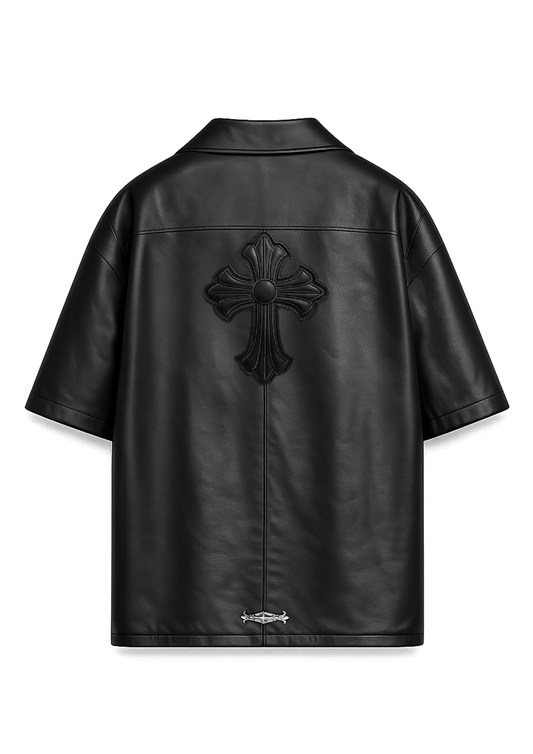 A&G【受注】LAMB LEATHER SHORT SLEEVE/CROSS
