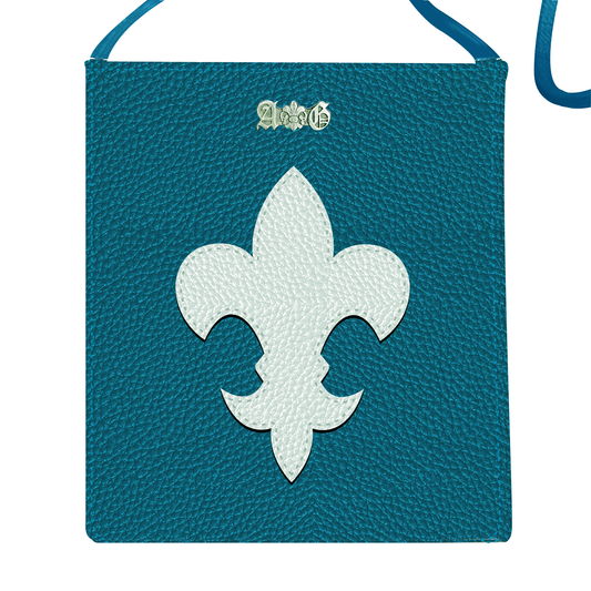 A&G LEATHER SHOULDER MINI BAG TURQUOISE BLUE/WHITE【3営業日発送】