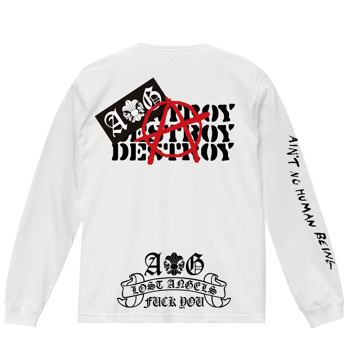 A&G【受注】PUNK LONG SLEEVE TEE/WH