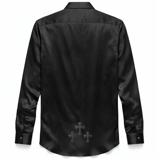 A&G【受注】SILK SHIRT BLACK PYTHON CROSS(LIMITED)