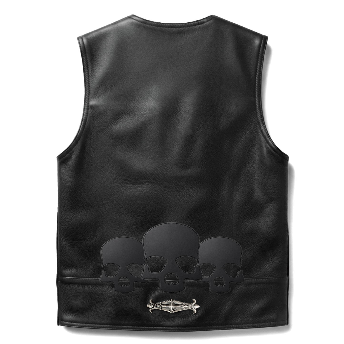 A&G【受注】LEATHER VEST/SKULL