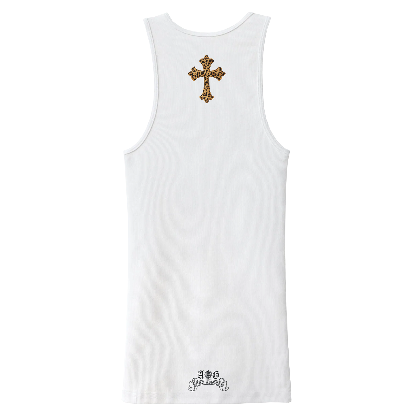A&G【受注】LEATHER PATCH TANK CROSS/WH/LEOPARD