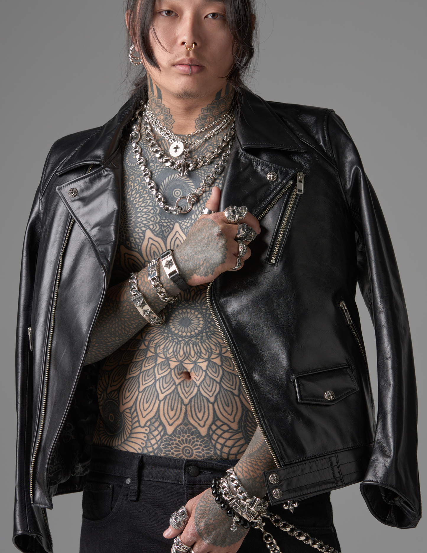 A&G【受注】 LEATHER DOUBLE BIKER JACKET