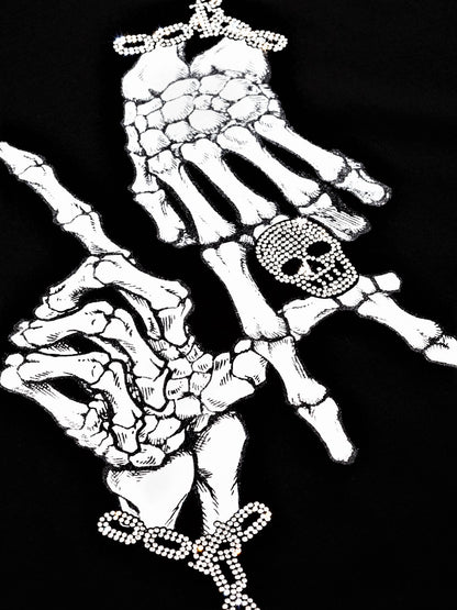 LA HAND SIGN FULL CRYSTAL TEE/BLACK【３営業日発送】