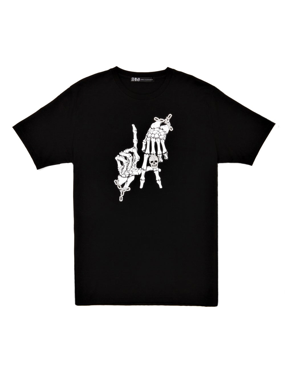 LA HAND SIGN FULL CRYSTAL TEE/BLACK [Ships in 3 business days]