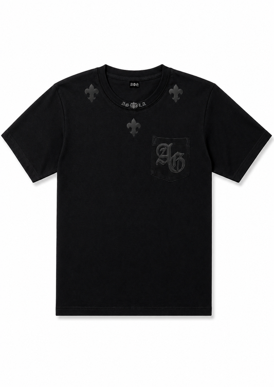 A&G【受注】LEATHER PATCH FDL TEE/BK