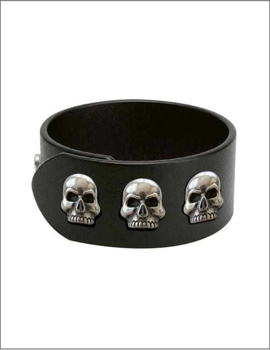 A&G【受注】LEATHER BRACELET /3SKULL