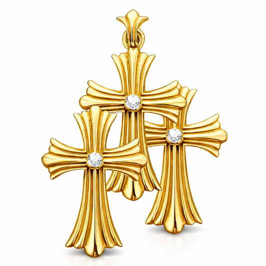 A&G【受注】18k 3CROSS45 DIAMOND PENDANT TOP