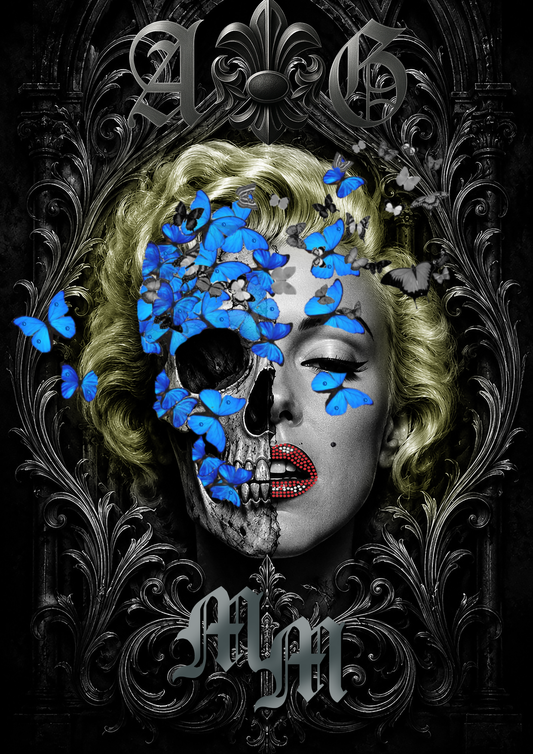 A&G【受注】MARILYN SKULL CRYSTAL  TEE/BK