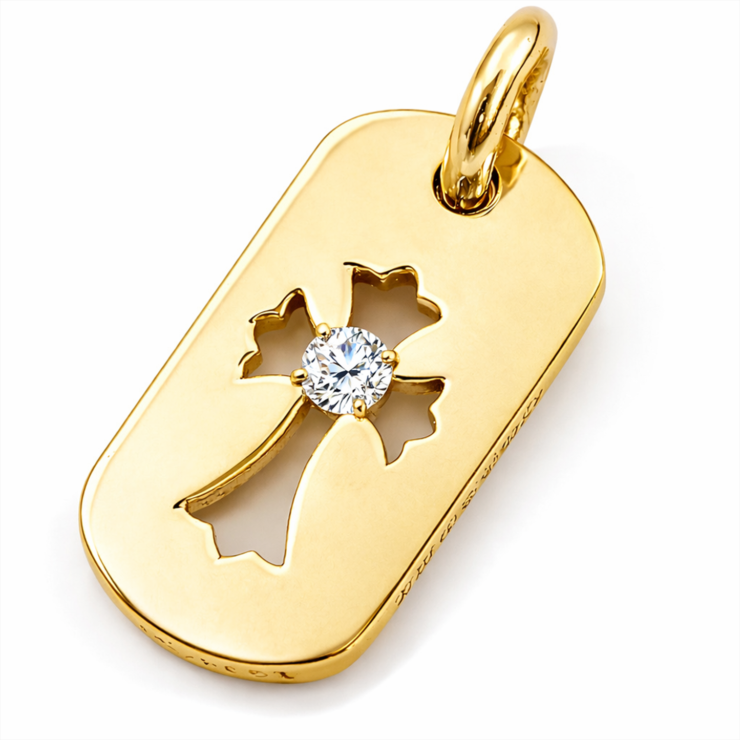 A&G【時価・受注】 18k CUT OUT CROSS  MINI DOGTAG/DIAMOND