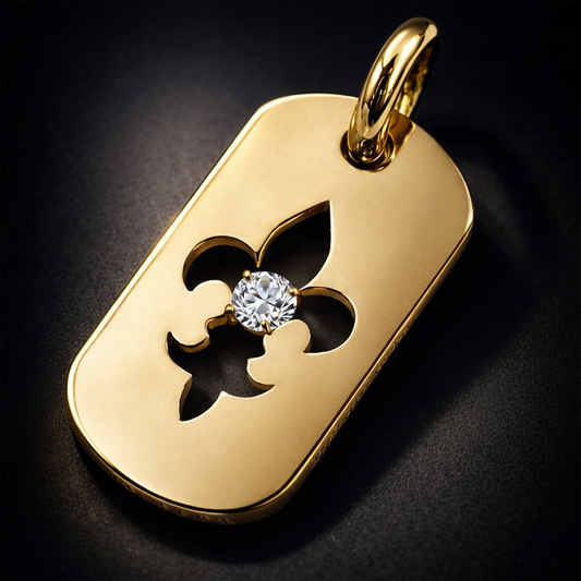 A&G【時価・受注】 18k CUT OUT FDL  MINI DOGTAG/DIAMOND