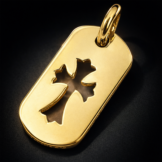 A&G【時価・受注】 18k CUT OUT CROSS  MINI DOGTAG