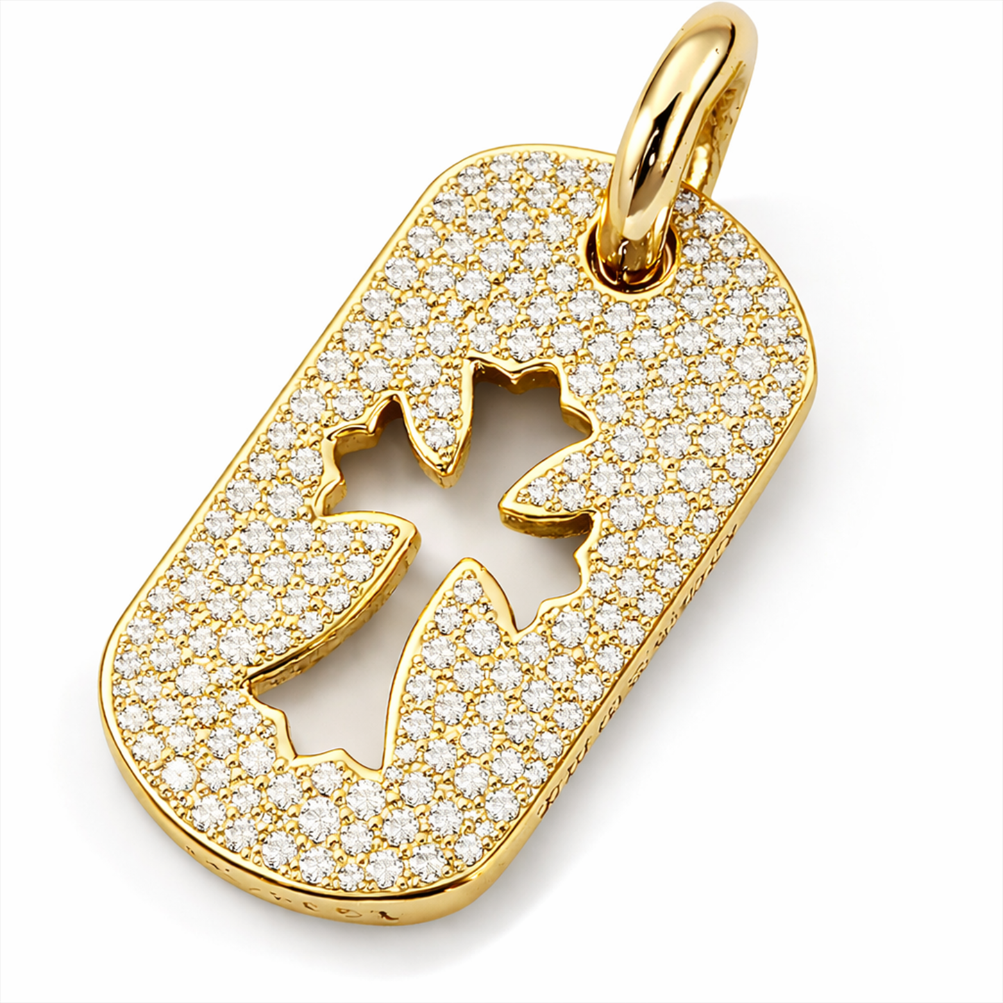 A&G【時価・受注】 18k CUT OUT CROSS  MINI DOGTAG/PAVE DIAMOND