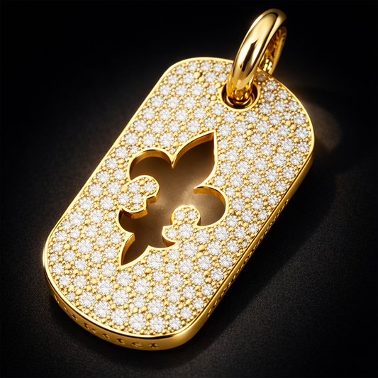 A&G【時価・受注】 18k CUT OUT FDL  MINI DOGTAG/PAVE DIAMOND