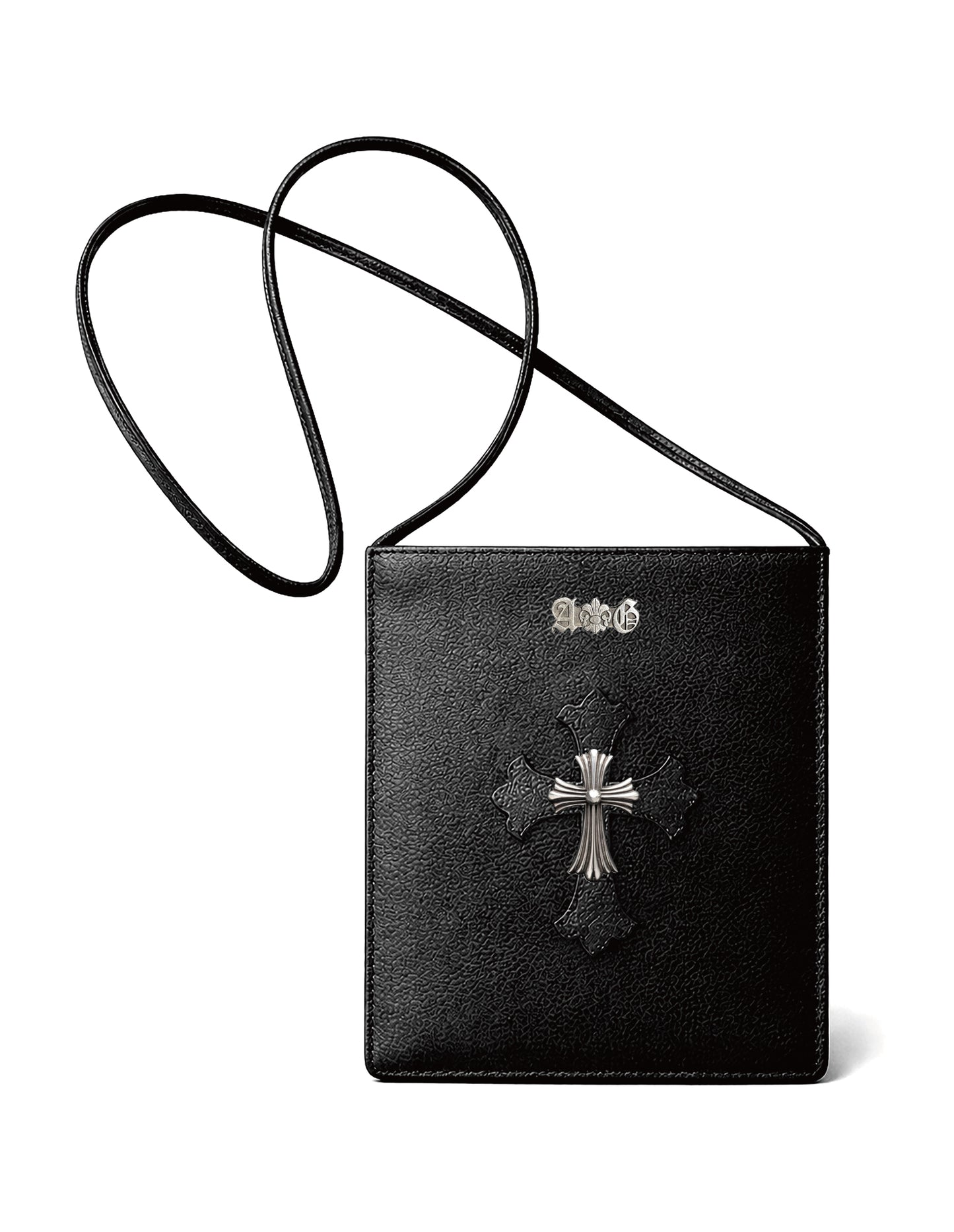 A&G【受注】BLACK LEATHER SHOULDER MINI BAG CROSS45