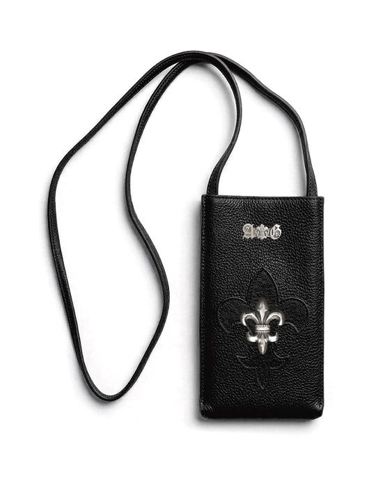 A&G 【受注】BLACK LEATHER MOBILE POUCH FDL45