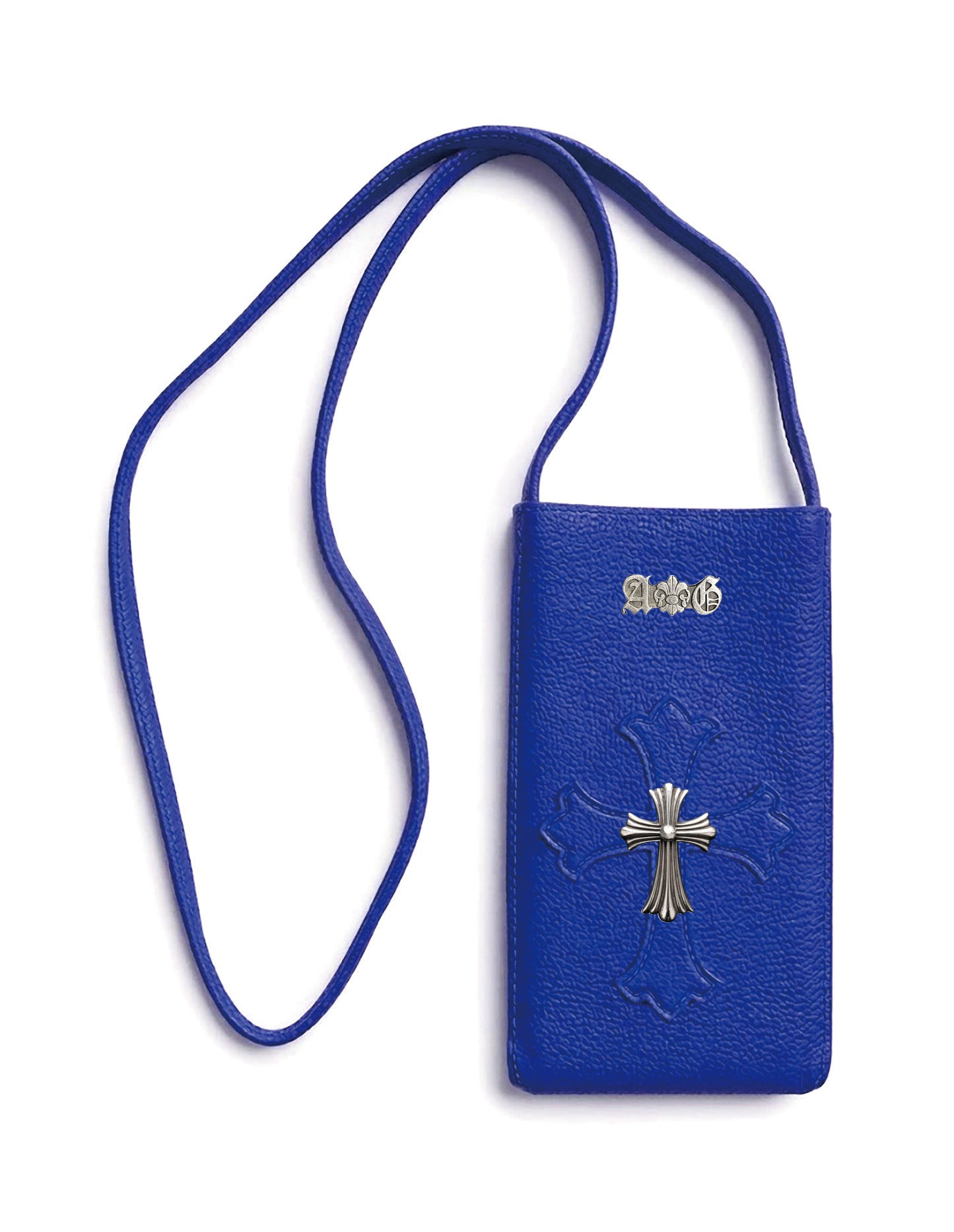 A&G 【受注】BLUE LEATHER MOBILE POUCH CROSS45