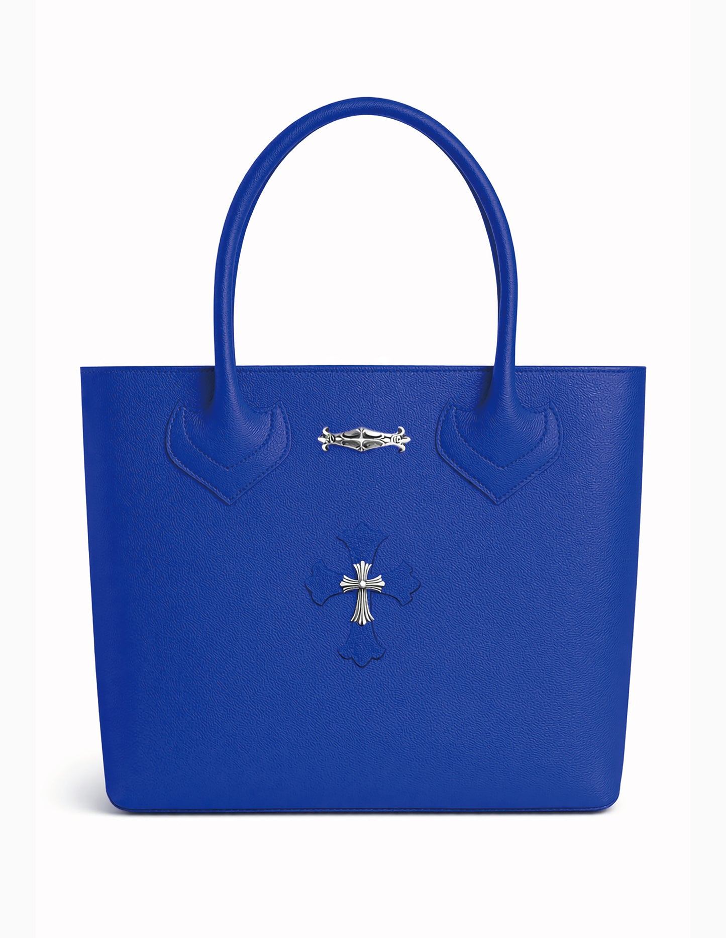 A&G【受注】BLUE Leather tote bag CROSS45