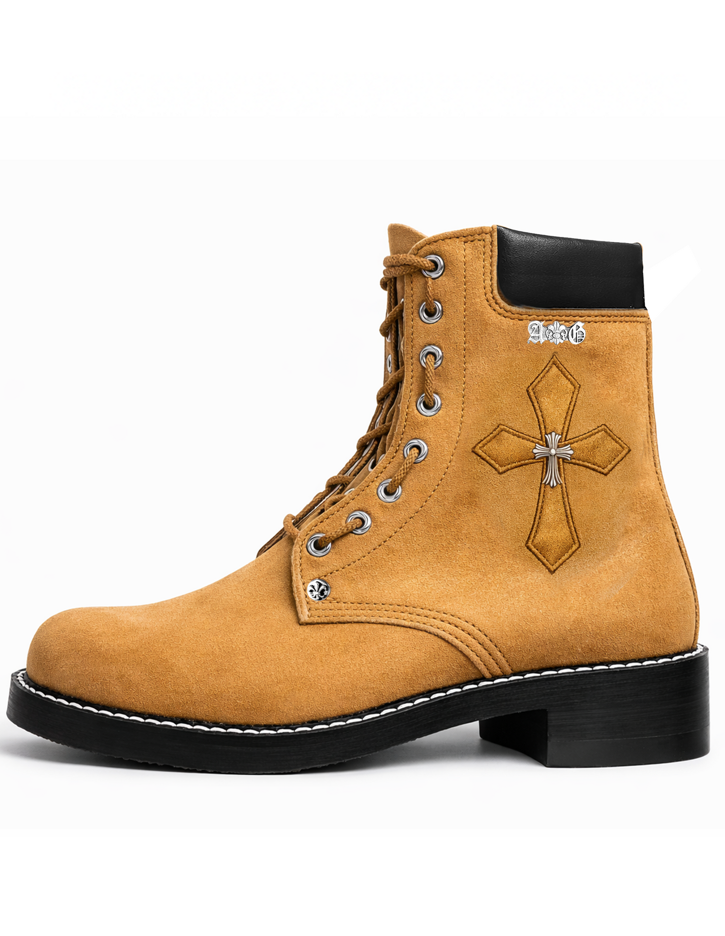 A&G【受注】6inc BOOTS YELLO SUEDE CROSS(Lace&Zip UP)