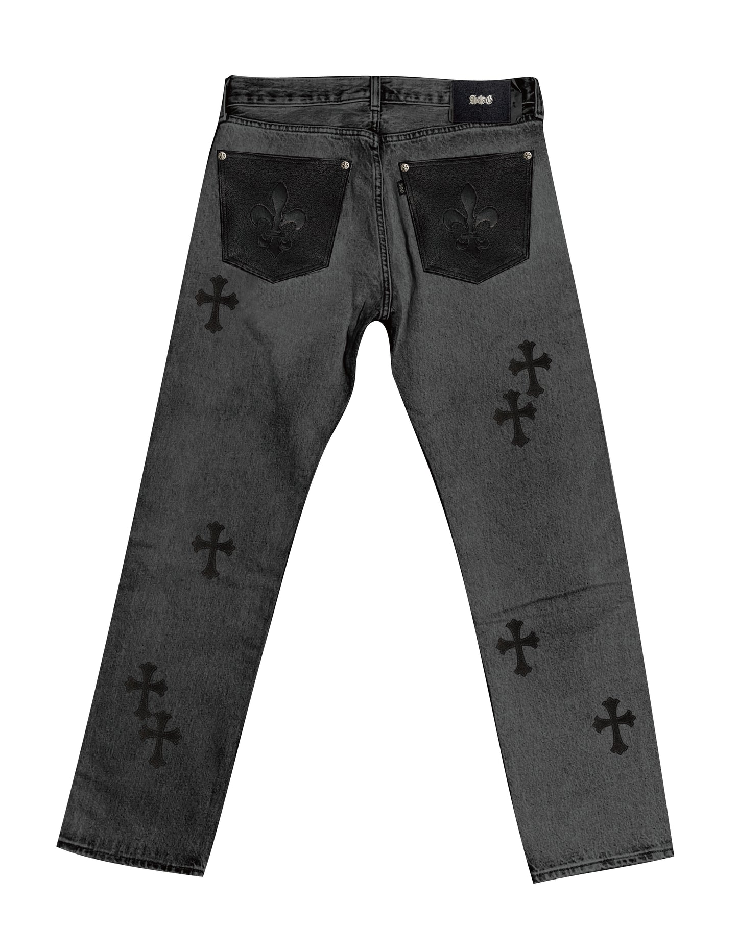A&G【受注】DENIM  LEATHER PATCH CUSTOM(BK)