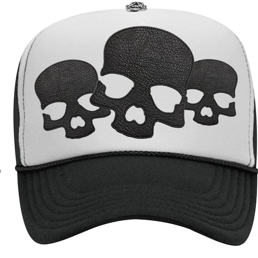 A&G【受注】SKULL LEATHER PATCH TRUCKER CAP/SV925